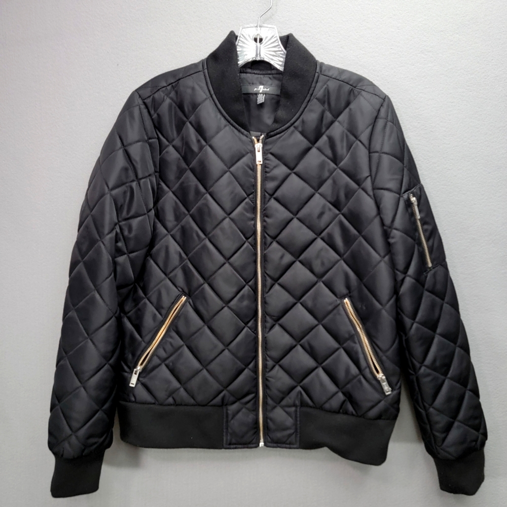 7 FOR ALL MANKIND QUILTED BOMBER JACKET, SIZE L - Picture 1 of 8